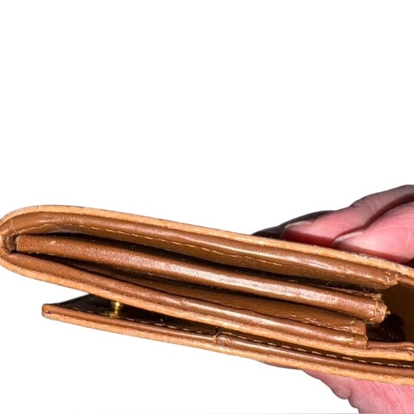 Prada MIU MIU Long Leather Wallet Camel Tan Gold Letters - Picture 10 of 14